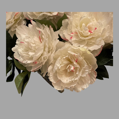 Marble Blue and White Bowl with Gorgeous Flowers