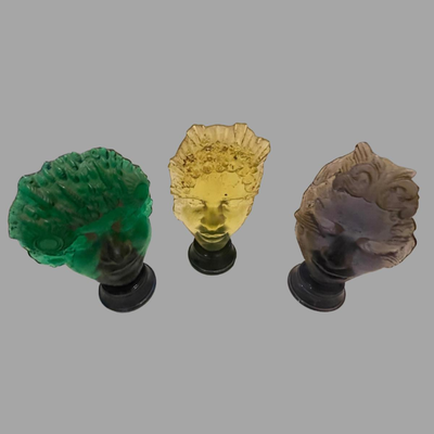 Set of Three Mitchell Gaudet Glass Head Bust