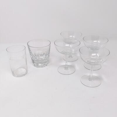 VINTAGE SANTA FE ETCHED BAR GLASS LOT