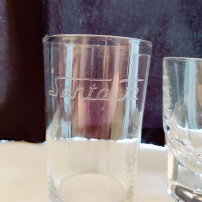 VINTAGE SANTA FE ETCHED BAR GLASS LOT