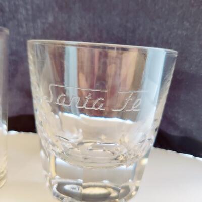 VINTAGE SANTA FE ETCHED BAR GLASS LOT