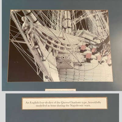 Collection of 12 Photographs of the Model Ships Prisoners of War Made Out of Bone in England Prisons