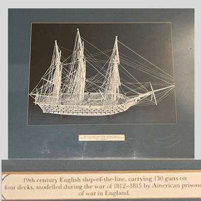Collection of 12 Photographs of the Model Ships Prisoners of War Made Out of Bone in England Prisons