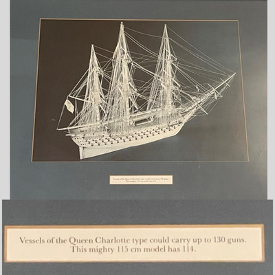 Collection of 12 Photographs of the Model Ships Prisoners of War Made Out of Bone in England Prisons