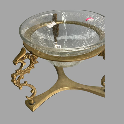 Asian Themed Brass Candle or Candy Bowl