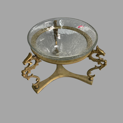 Asian Themed Brass Candle or Candy Bowl
