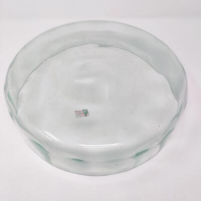 VINTAGE GLASS CHIPS AND DIP BOWL SET
