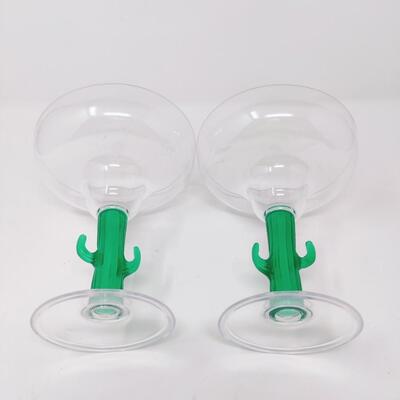 CACTUS PLASTIC MARGARITA CUP SET