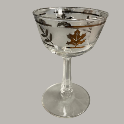 Vintage Libby Glass Company Silver Leaf Glass Set of 10