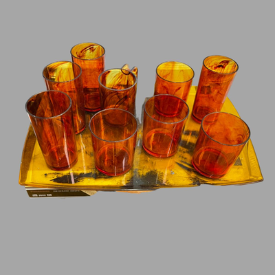 Vintage Lucite Glasses and Tray