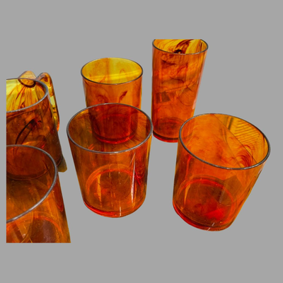 Vintage Lucite Glasses and Tray