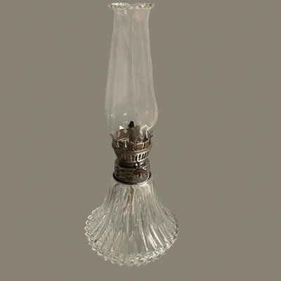 Small Vintage Glass Hurricane Lamp