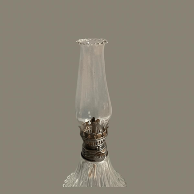 Small Vintage Glass Hurricane Lamp
