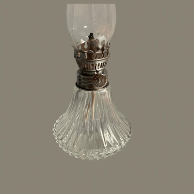 Small Vintage Glass Hurricane Lamp