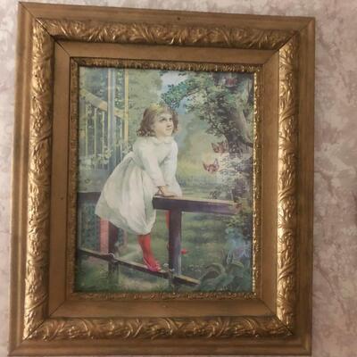 Framed Art Print / Girl on Fence