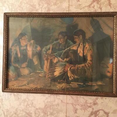 Framed Art Print / Three Native Americans