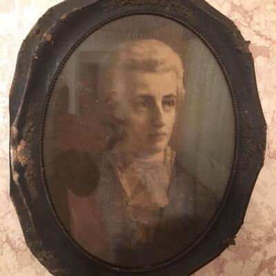 Framed Art Print / Victorian Man in Round Frame