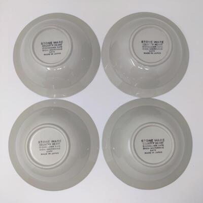 COUNTRY HEART STONEWARE BOWLS SET OF 4