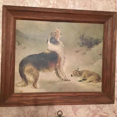 Framed Art Print / Collie and Lamb