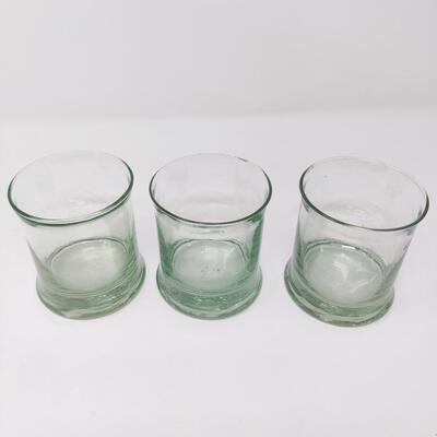GLASS PITCHER W/ 3 GLASSES