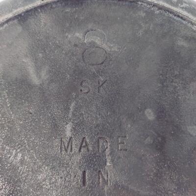 LODGE CAST IRON SKILLET 8SK MADE IN USA D2 W/ LID