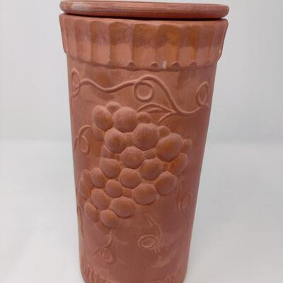 NAPA VALLEY WINE CROCK W/ 4 WINE GLASSES