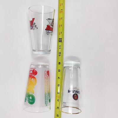 LOT OF 3 DRINKING GLASSES