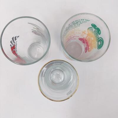 LOT OF 3 DRINKING GLASSES