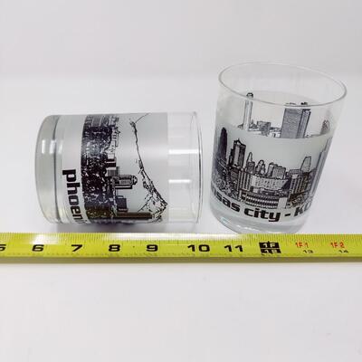 PHOENIX AND KANSAS CITY AIRPORT COLLECTIBLE GLASSES