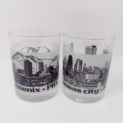 PHOENIX AND KANSAS CITY AIRPORT COLLECTIBLE GLASSES