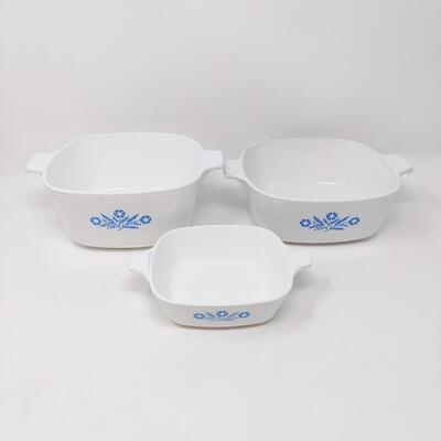 CORNINGWARE BLUE CORNFLOWER LOT OF 3