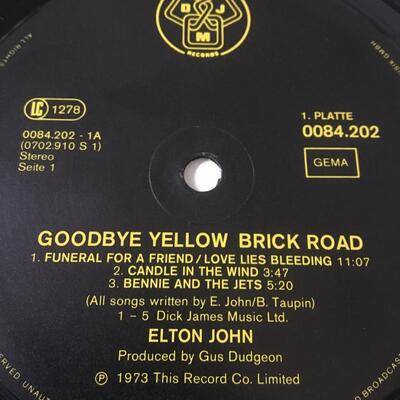 Elton John's Goodbye Yellowbrick Road - BOTTOM album ONLY