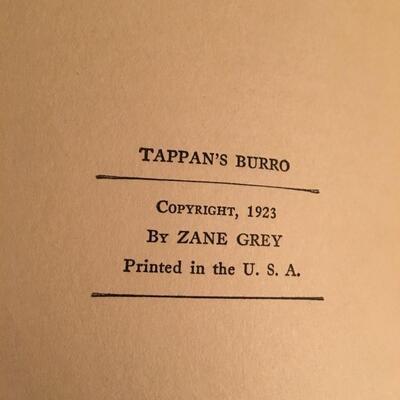 1923 Tappan's Burro by Zane Grey