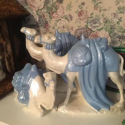 Large Vintage Homemade Nativity Manger Set