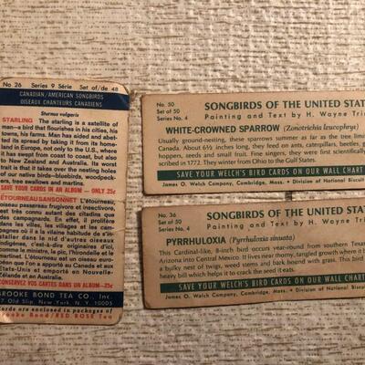 Vintage Bird Trading Cards