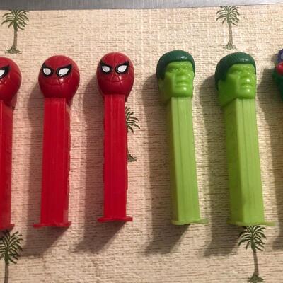 Pez Lot Marvel Spiderman, Hulk and Dinasaur China/Austria