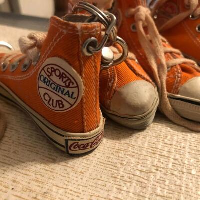 Vintage Chucks / Converse / Coca Cola Sport Shoes Keyrings Lot