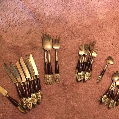 Thialand Siam Black Wood Budda Flatware