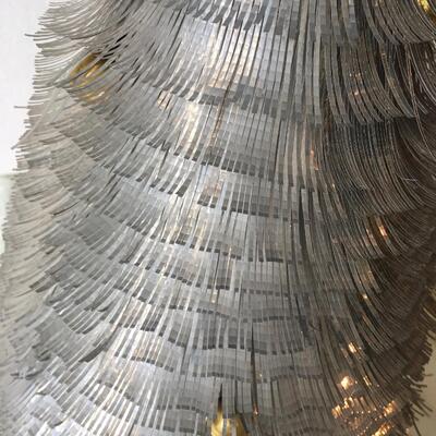 Vintage silver metallic fringe Christmas tree MCM Mid Century Modern