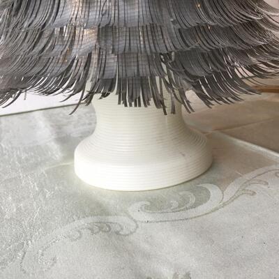 Vintage silver metallic fringe Christmas tree MCM Mid Century Modern