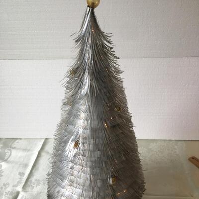 Vintage silver metallic fringe Christmas tree MCM Mid Century Modern