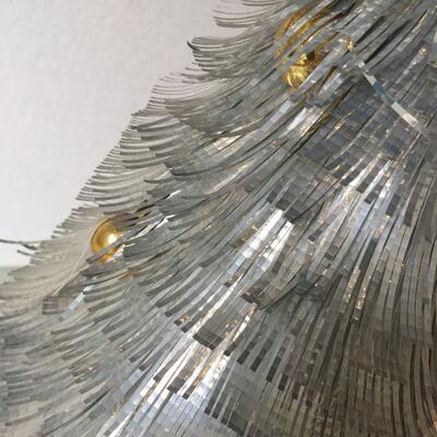 Vintage silver metallic fringe Christmas tree MCM Mid Century Modern