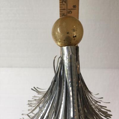 Vintage silver metallic fringe Christmas tree MCM Mid Century Modern