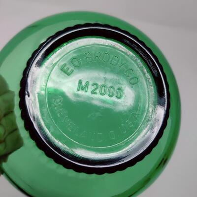 VINTAGE E.O. BRODY CO. GREEN GLASS DISH