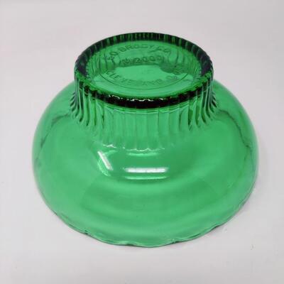 VINTAGE E.O. BRODY CO. GREEN GLASS DISH
