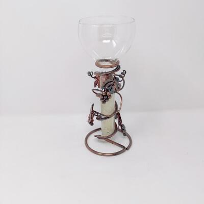 FLOATING GLASS TAPER CANDLE HOLDER