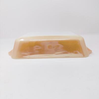 FIRE KING PEACH LUSTER LOAF/CASSEROLE BUNDLE