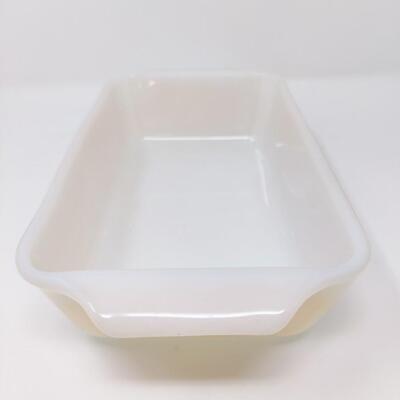 FIRE KING PEACH LUSTER LOAF/CASSEROLE BUNDLE