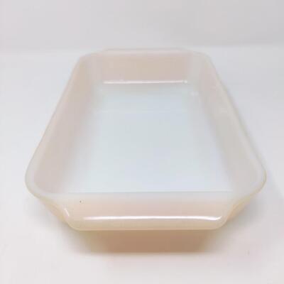 FIRE KING PEACH LUSTER LOAF/CASSEROLE BUNDLE