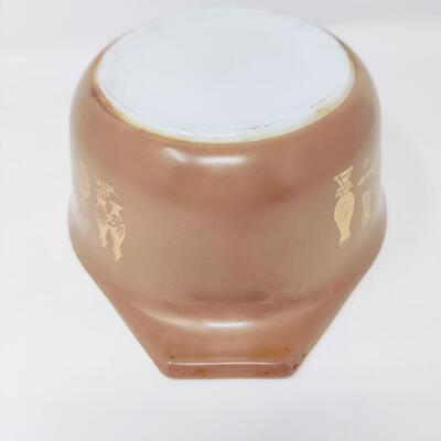 VINTAGE PYREX BROWN EARLY AMERICAN OVAL CASSEROLE